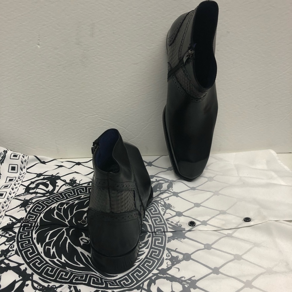 Emilio Franco boots black Italian leather zipper - Picture 3 of 4